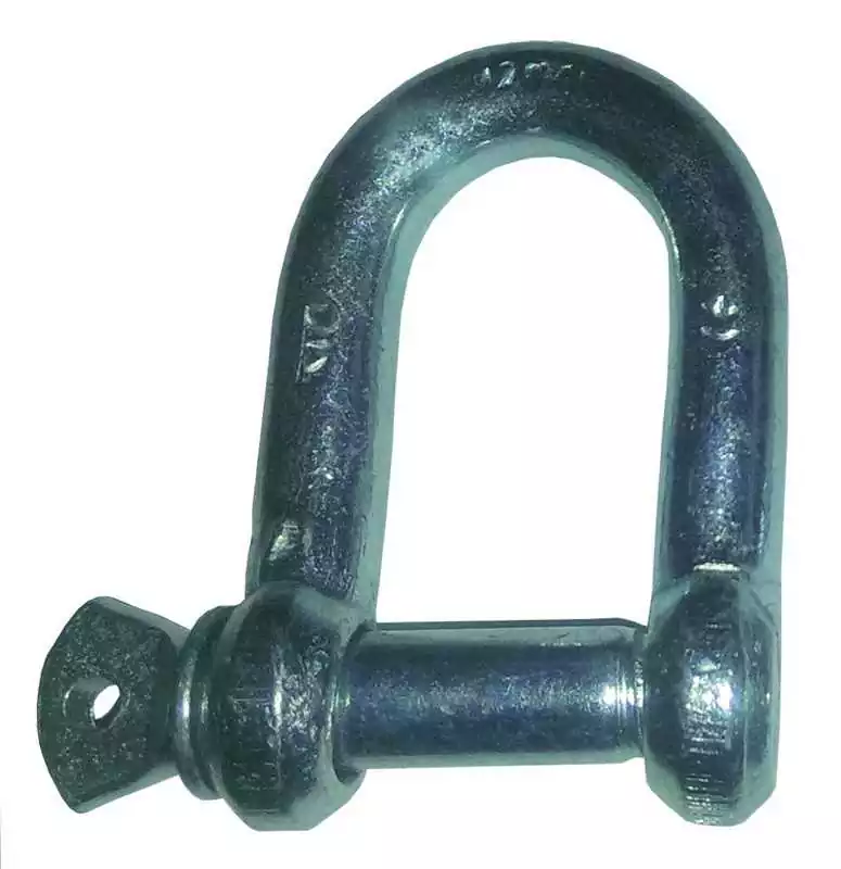 Manille droite galvanisée diamètre 16mm hauteur 65mm charge 1875Kg marquée CE