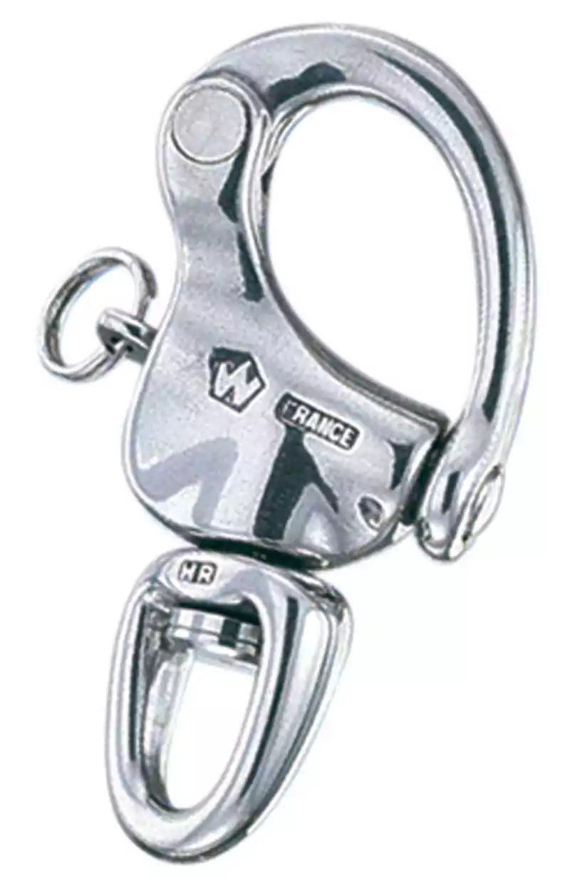 Mousqueton à oeil émerillon inox diamètre 16mm Oeil 11mm Longueur 70mm charge 960Kg