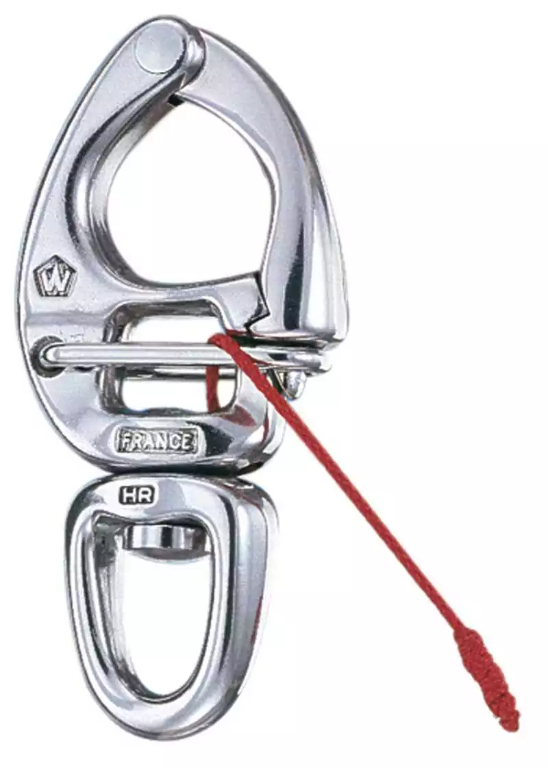 Mousqueton ouverture rapide diamètre 16mm oeil 12mm Longueur 80mm charge 2300Kg