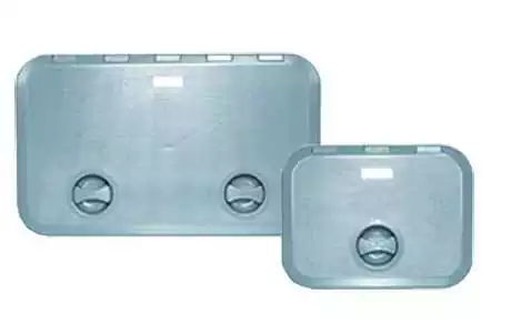Porte d'équipet grise Dimensions extérieures 360 x 600mm découpe 280 x 530mm