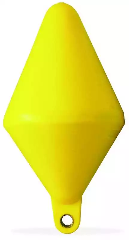 Bouée biconique Jaune diamètre 800mm oeil 45 mm