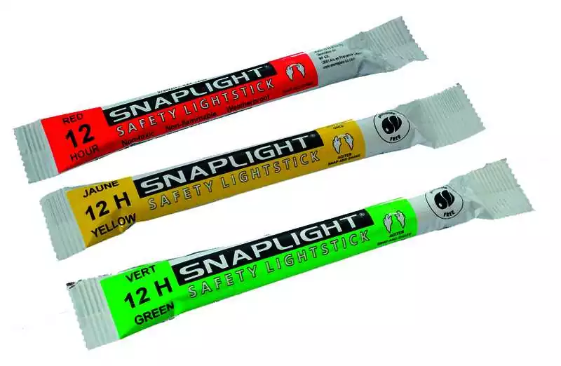 Bâton Cyalume 12 Heures kit de 3 bâtons rouge jaune vert radeau de survie