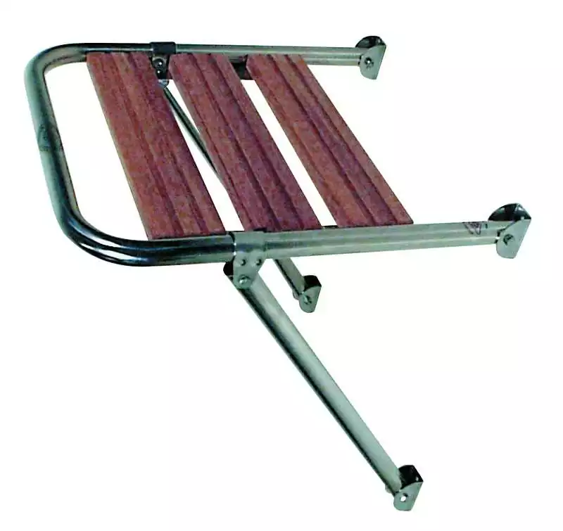 Plateforme inox et en bois dur tropical Largeur 50cm Profondeur 46cm