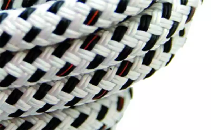 Cordage double tresse Bobine 100M Blanc/Noir Diamètre 8mm 12 fuseaux