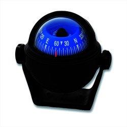 Compas de route noir STELLA rose des vents bleue diamètre 65 mm cadran anti reflets