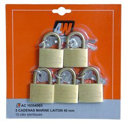 5 Cadenas marin en laiton longueur 40mm diamètre anse 6mm