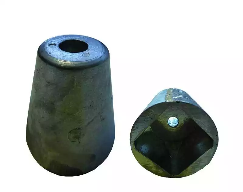 Anode embout d'arbre conique avec carré diamètre 68mm Anode embout d'arbre conique avec carré diamètre 68mm