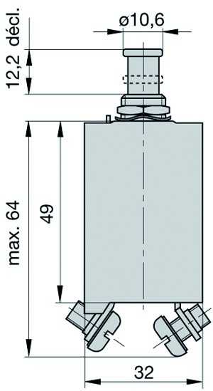 Disjoncteur thermique 40A fixation collerette filetée bornes à vis M6