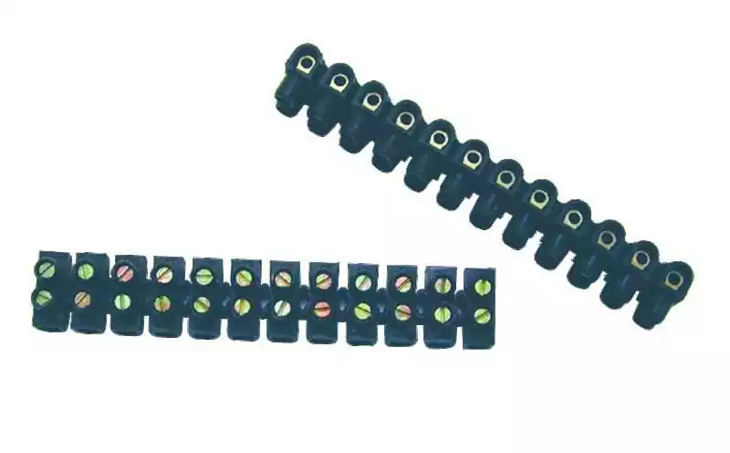 Barette de raccordement 2,5mm2 12 éléments Dominos noir
