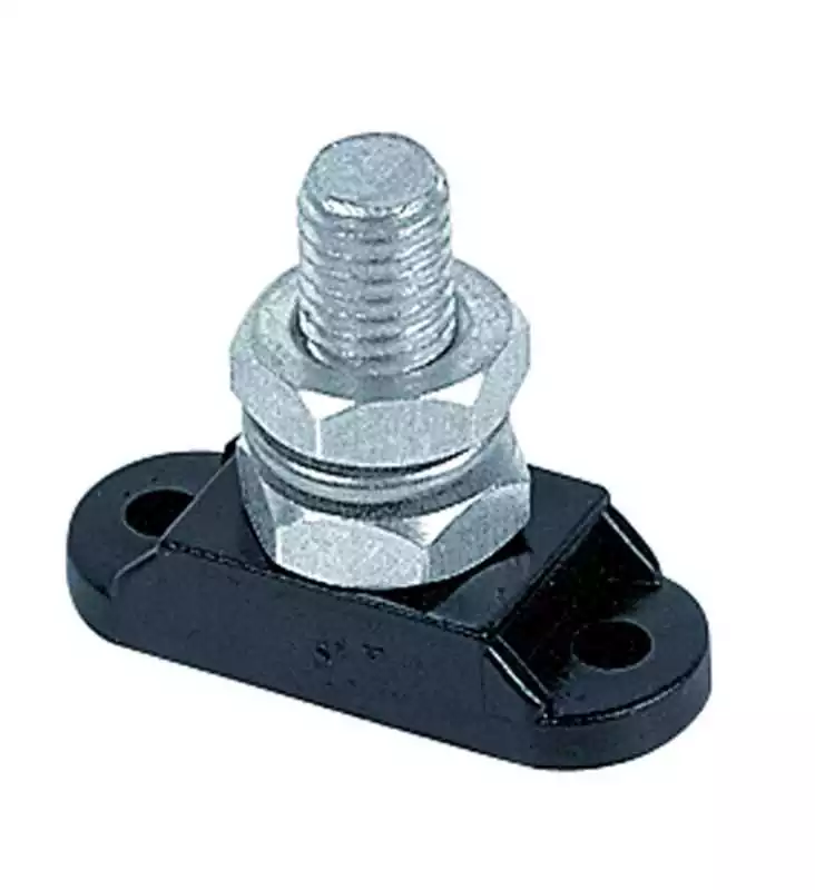 Borne isolée noire 1 plot Vis diamètre 10mm Dimension 44x18x36mm