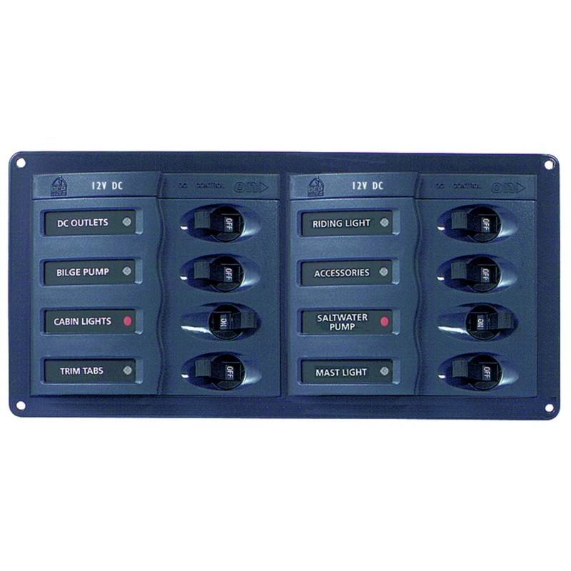 Tableau électrique 12v avec disjoncteurs 2x5A 2x10A 3x15A 1x20A horizontal