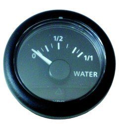 Indicateur de niveau d'eau douce diamètre 52mm 12-24V noir Indicateur à levier 0-1/1