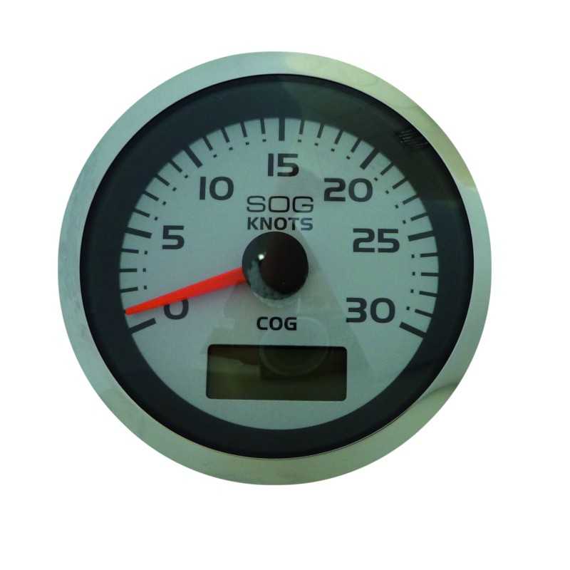 Speedomètre GPS 30 Noeuds Indicateur digital LCD du cap réel Diamètre 75mm Argent