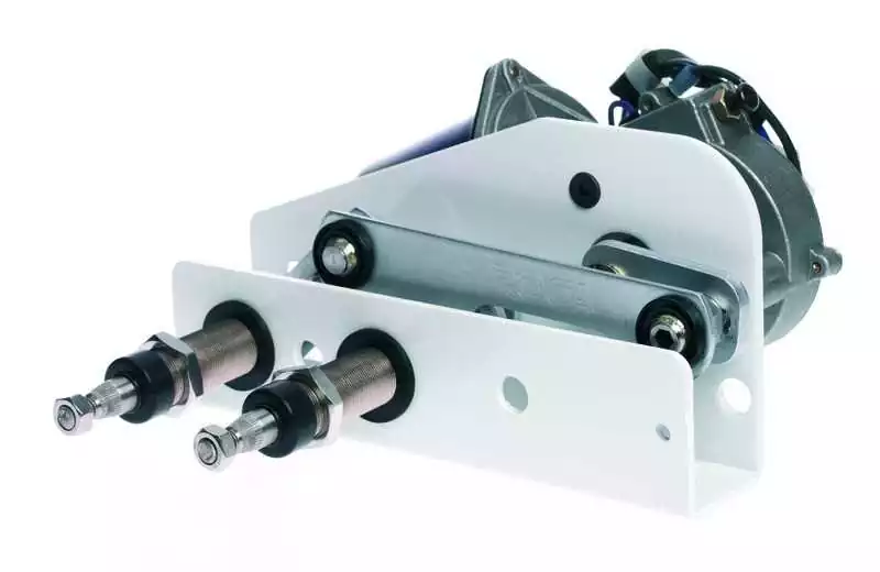 Moteur essuie glace Heavy duty 12V Longueur Axe 38mm Epaisseur max cloison 28mm