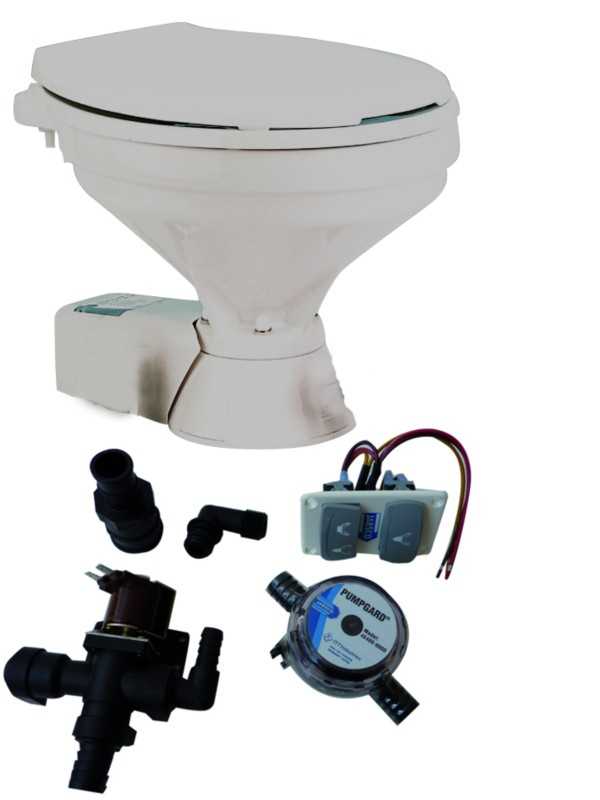 WC électrique silencieux avec électrovanne standard 12V tuyau entrée 19 mm et sortie 25 mm
