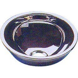 Lavabo rond en inox poli diamètre 293 mm avec bonde pour tuyau diamètre 25 mm