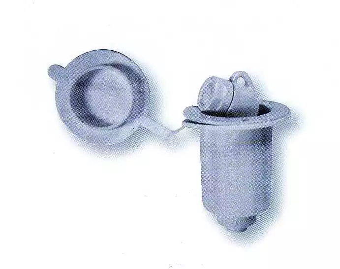 Porte douchette rond blanc avec couvercle diamètre extérieur 83 mm