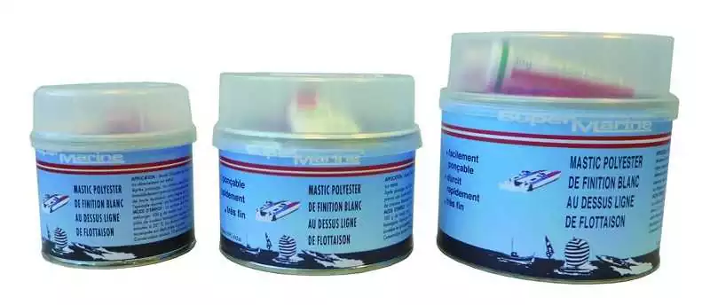 Mastic polyester 250G Mastic blanc très fin Utilisation au-dessus de flottaison