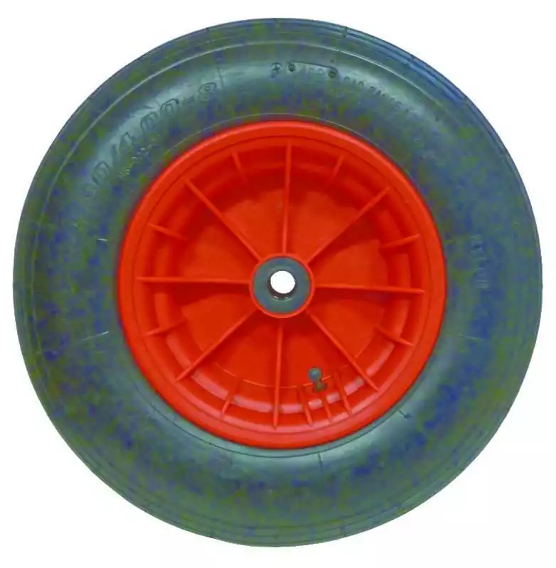 Roue complète diamètre 400 x 8, 2 plis lignés roulement diamètre 25mm