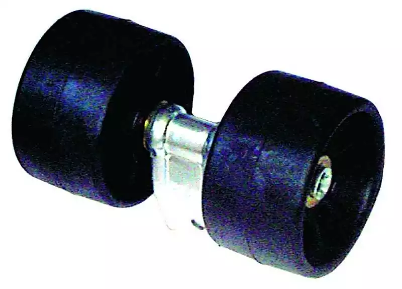2 galets noir montés sur balancier diamètre 120mm encombrement 210 x 120 mm