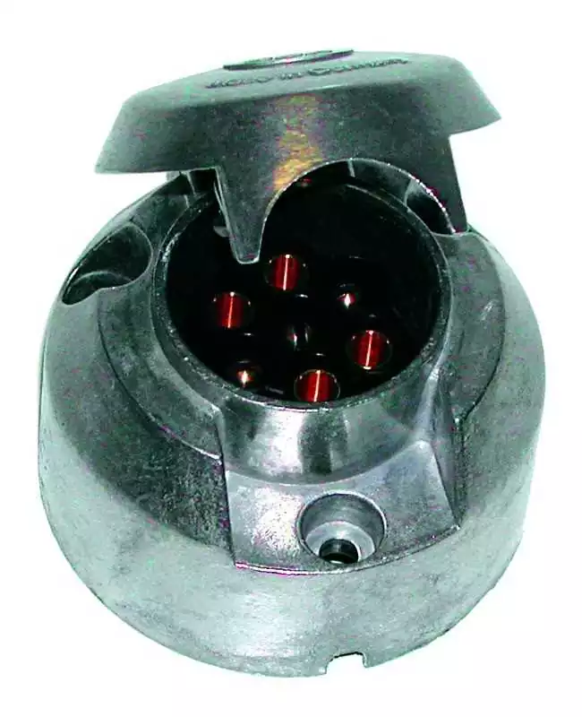 Prise femelle sur socle en aluminium 7 broches 12V Norme ISO 1724