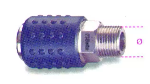 Raccord mâle universel à billes avec manchon antichoc laiton nickelé 1/4'' BSP cylindrique
