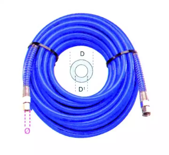 Tuyau d'air en polyuréthane armé 8 x 12 mm L12 m embouts femelle 1/4'' BSP