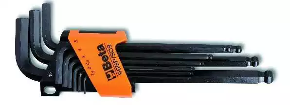 Jeu de 9 Clés Allen à tête sphérique dimensions de 1,5 à 10 mm