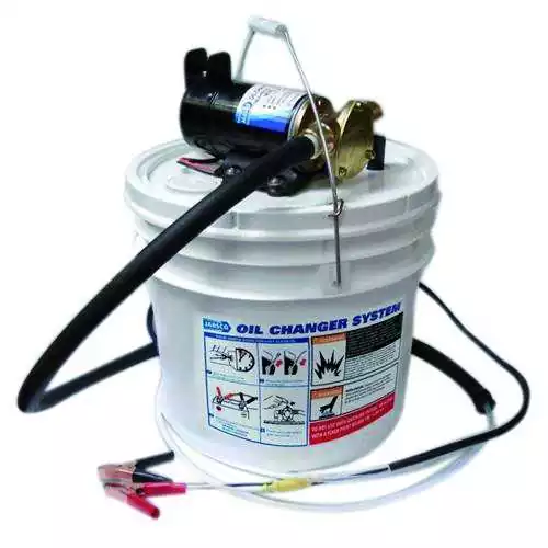 Vidangeur d'huile 12V avec seau de 13 litres et pompe à turbine auto amorçant