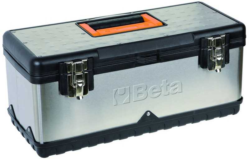 Boîte à outils inox et plastique avec plateau amovible 500 x 200 x 220mm