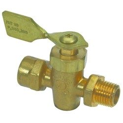 Robinet arrêt d'essence 2 voies laiton filetage 1 mâle et 1 femelle 1/4 pouces NPT