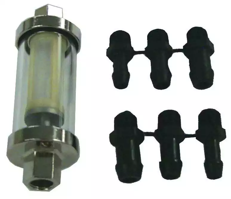 Kit filtre essence avec embouts pour tuyau essence diam 1/4" 5/16" et 3/8"