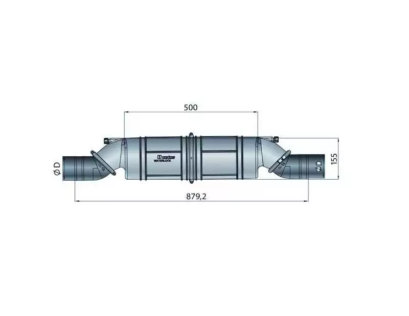Waterlock Silencieux NLPH Horizontal diam 40mm boite à eau échappement