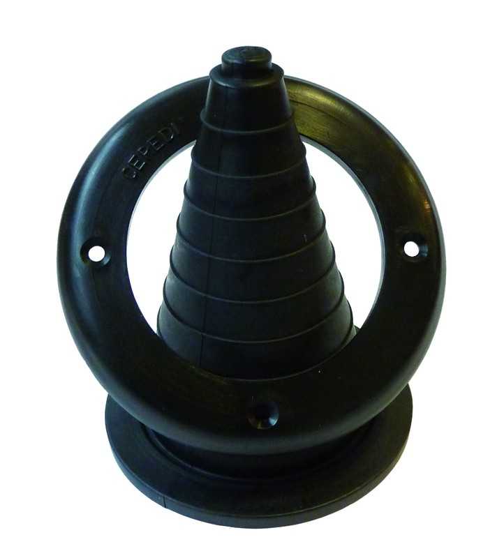 Soufflet de passage de câble hors bord avec anneau noir diamètre 90mm H100mm