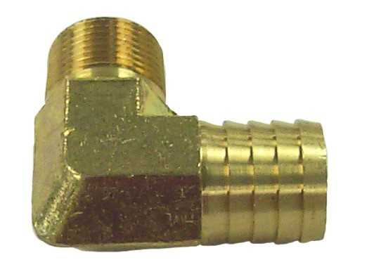 Raccord coudé cannelé laiton 3/4 NPT pour tuyau diamètre 25 mm origine Merc 22-36305