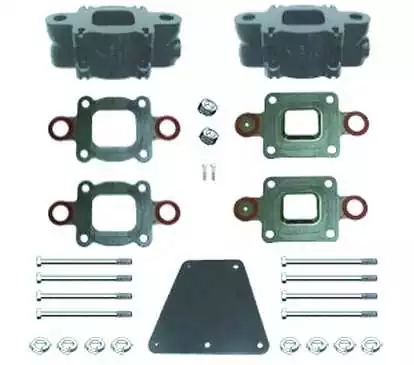 Kit de 2 réhausses 3" Mercruiser Pour collecteurs Mercruiser coude cent. nouveau modèle GM V6 et V8 Kit de 2 réhausses 3" Mercruiser Pour collecteurs Mercruiser coude cent. nouveau modèle GM V6 et V8