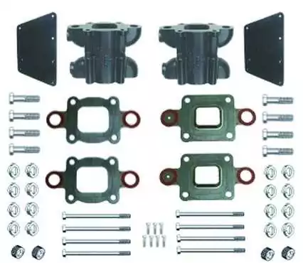 Kit de 2 réhausses 6" Mercruiser pour collecteurs Mercruiser coude cent. nouveau modèle GM V6 et V8 Kit de 2 réhausses 6" Mercruiser pour collecteurs Mercruiser coude cent. nouveau modèle GM V6 et V8