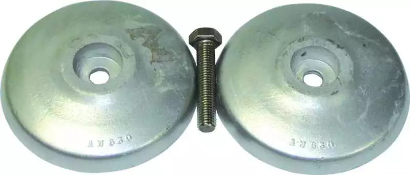 Anode alu gouvernail rosace diamètre 128mm vis de fixation 12 mm
