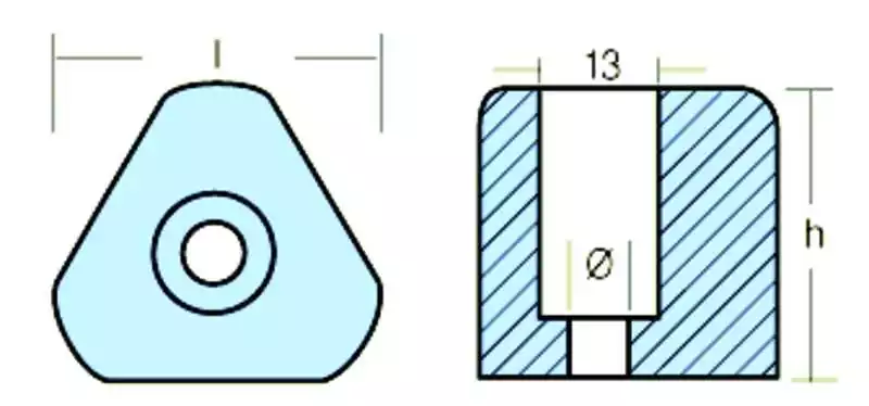 Anode zinc embout d'arbre Gori diamètre 26 x 16mm