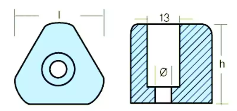 Anode zinc embout d'arbre Gori diamètre 26 x 16mm