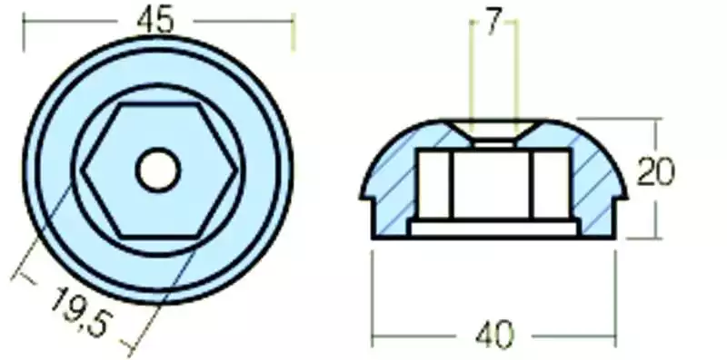 Anode pour propulseurs modèles SP55 SP75 et SP95