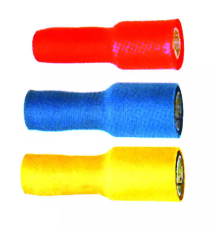 100 Fiches ronde femelle Rouge section câble 0,5 à 1 mm2 diamètre oeil 4mm