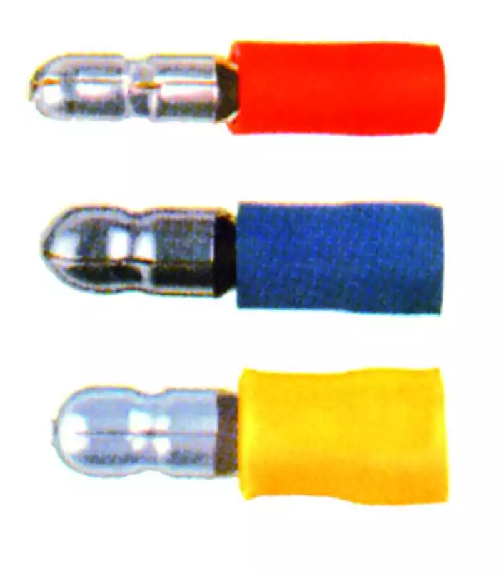 100 Fiches ronde mâle Bleue section câble 1,5 à 2,5 mm2 diamètre oeil 4mm