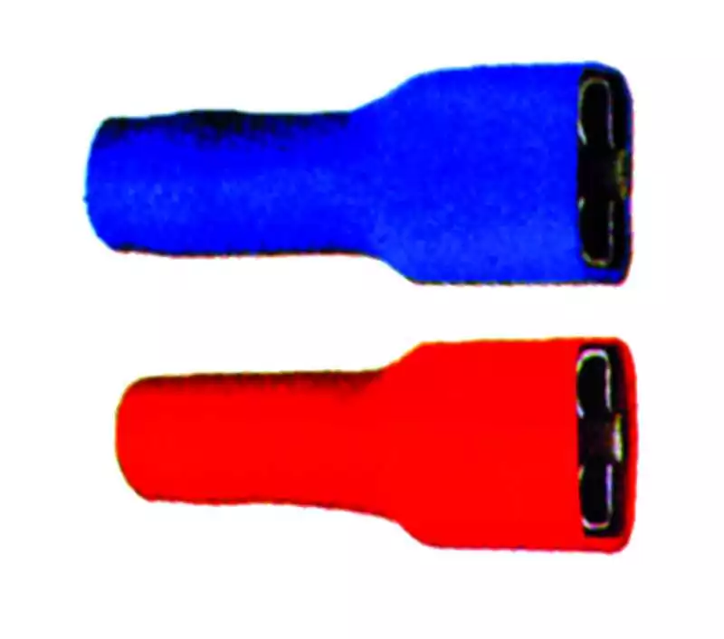 100 Cosses à sertir isolées femelle Rouges 6,3X0,8mm section câble 0,5 à 1,5mm2