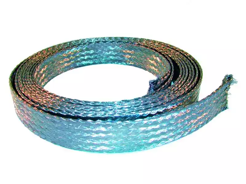 Tresse plate en cuivre étamé 30mm2 pour mise à la masse
