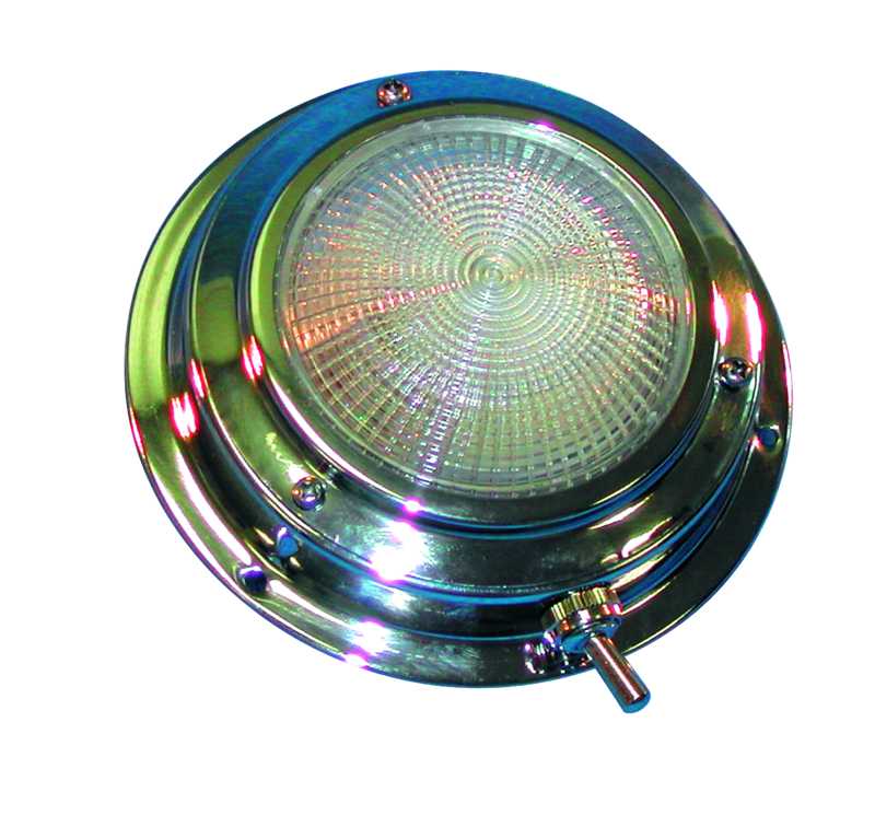 Plafonnier inox 12V 20W diamètre extérieur 170 mm diamètre verre 135 mm