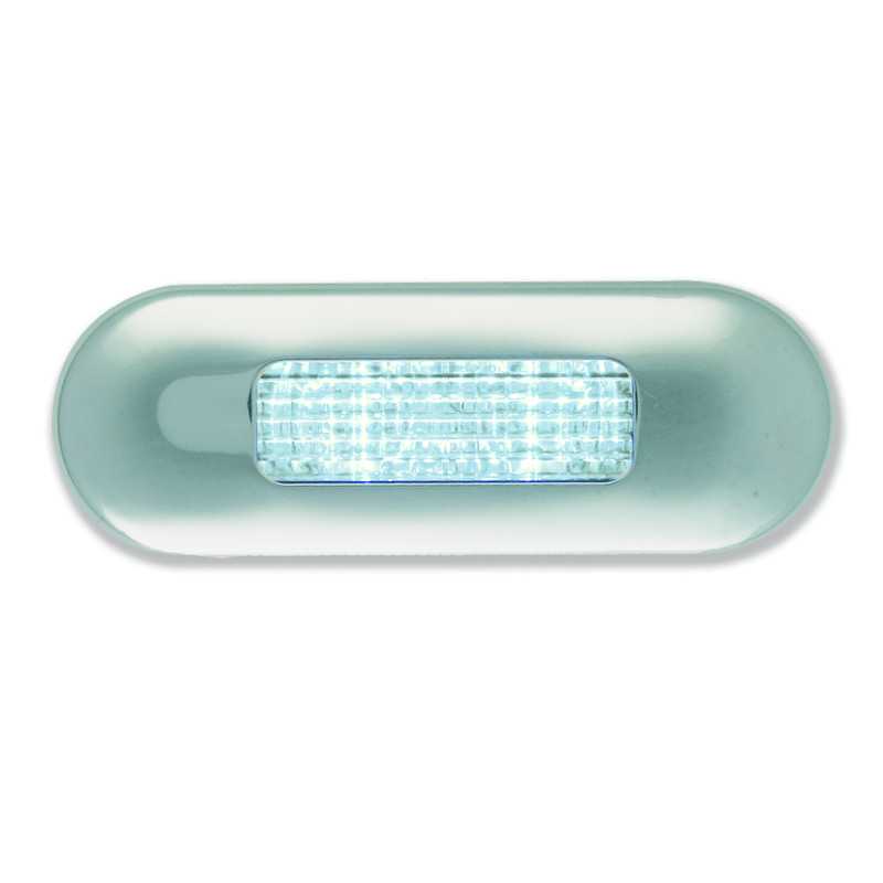 Eclaireur de marche LED blanc enjoliveur inox intérieur et extérieur 12V - 33V