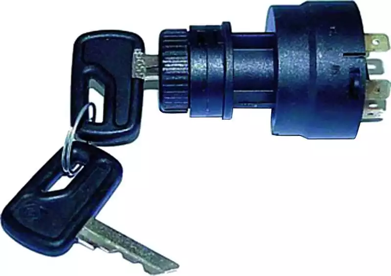 Contacteur à clef 3 positions 5 bornes 30A maxi en 12V plastique