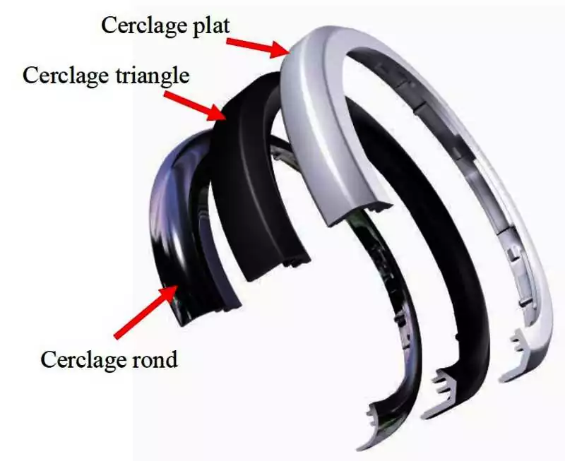 Cerclage enjoliveur plat noir diamètre 85mm
