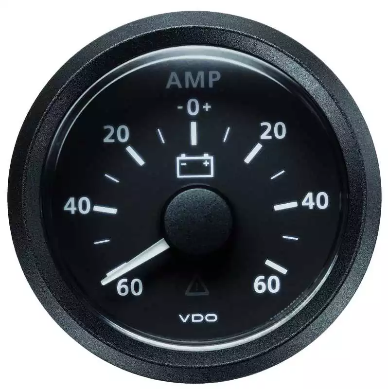 Ampèremètre diamètre 52 mm 12-24V Indicateur 150-0-150A noir